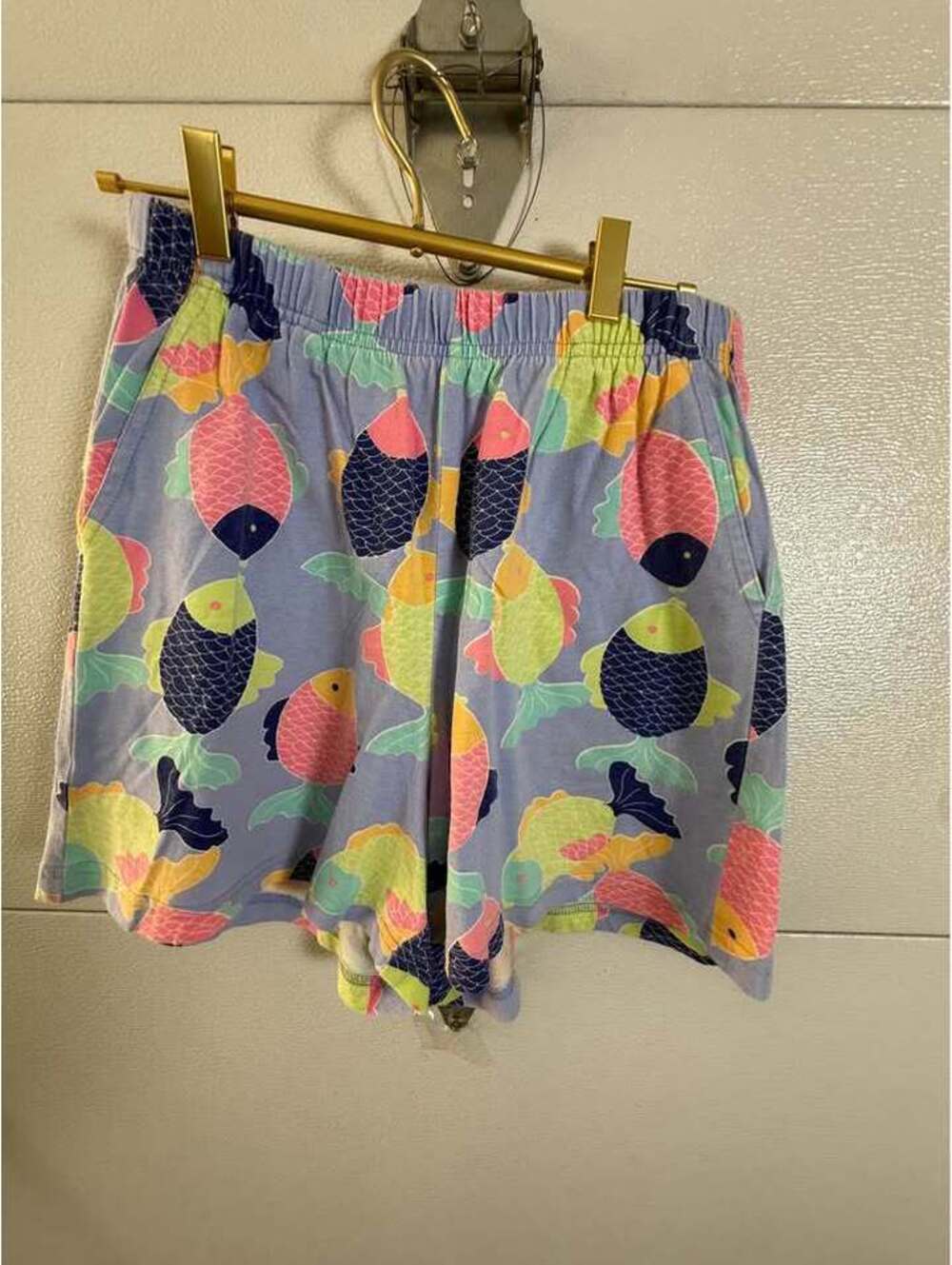 Vintage “I Can Too Fish” Print Cotton Shorts Size Small